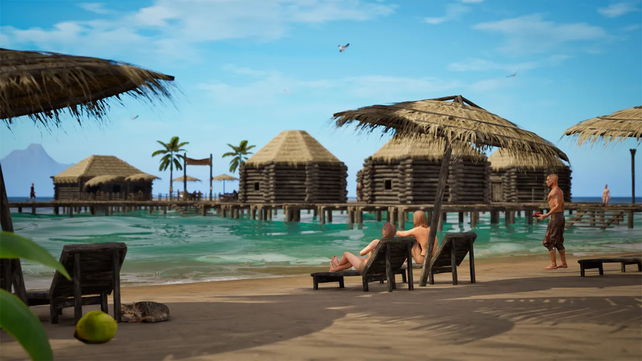 Resort Island Simulator — escena de la historia