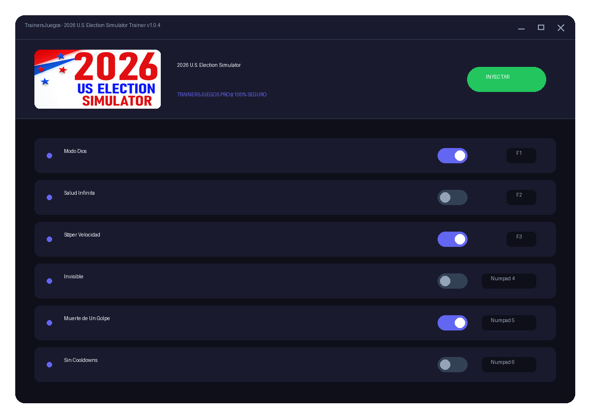 2026 U.S. Election Simulator — vista del entorno