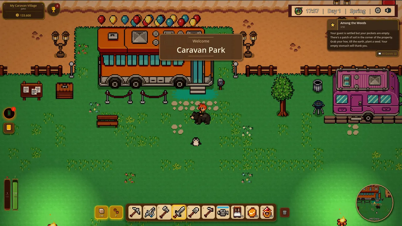 Caravan Village: Farming Life — vista del entorno