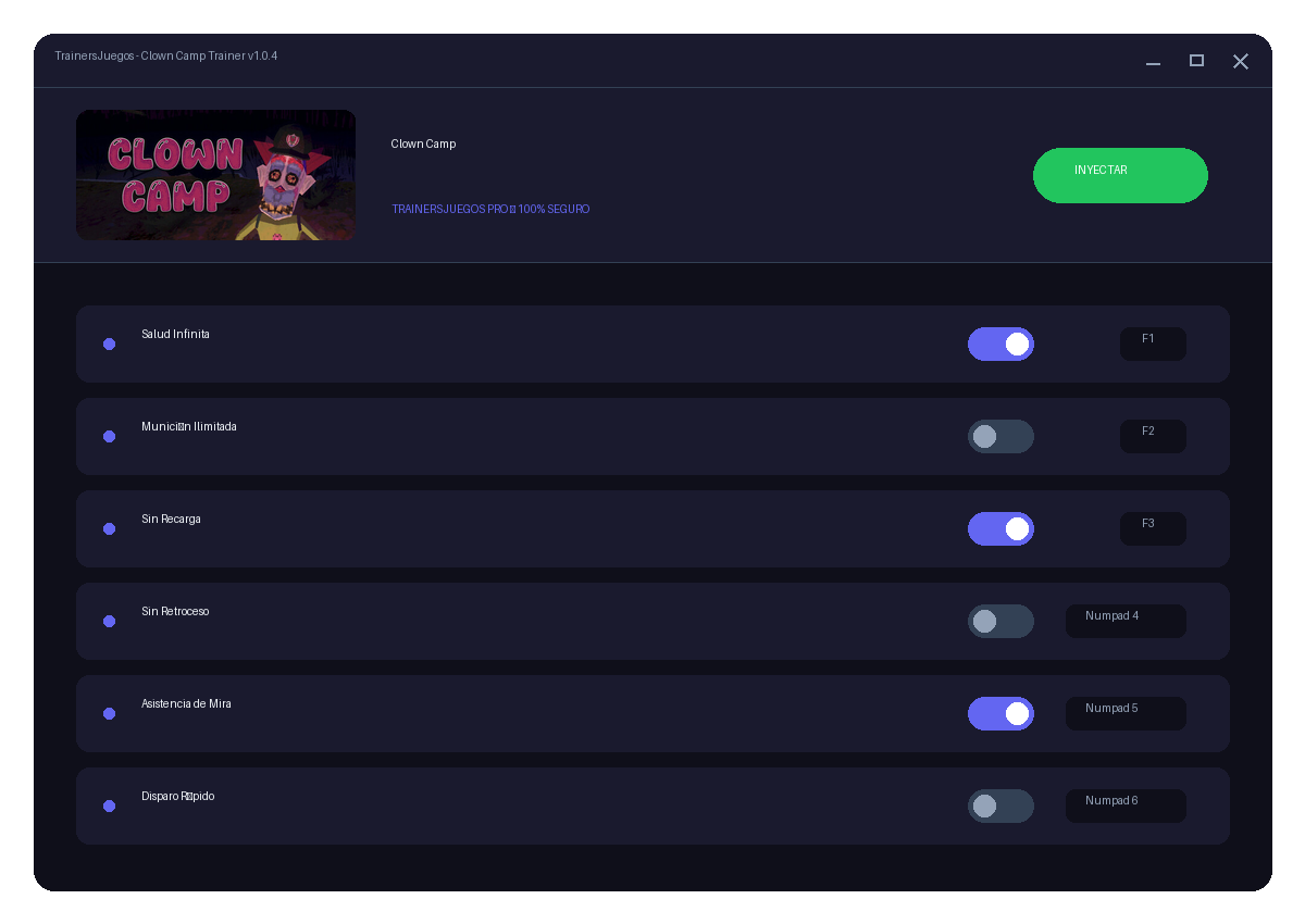 Clown Camp — combate en juego
