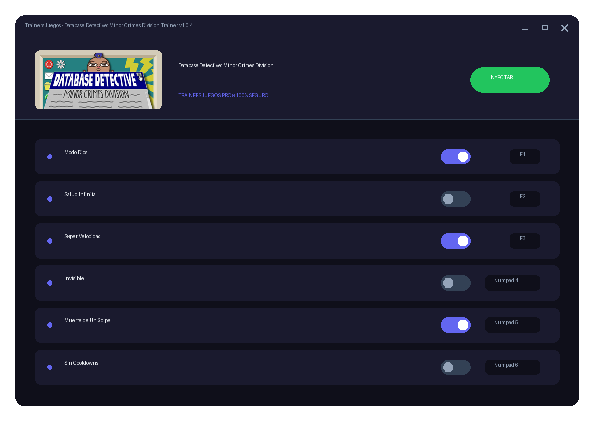 Database Detective: Minor Crimes Division — vista del entorno