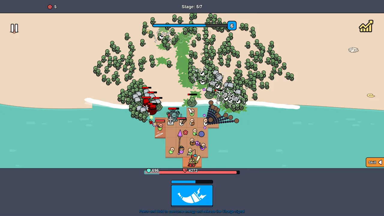 Defensa costera: Invasión zombi — escena de la historia