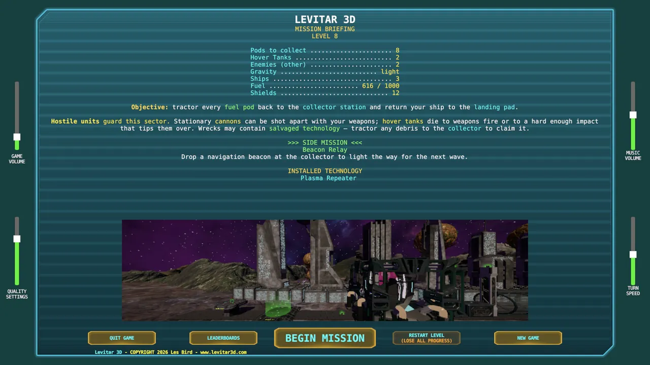 Levitar 3D — combate en juego