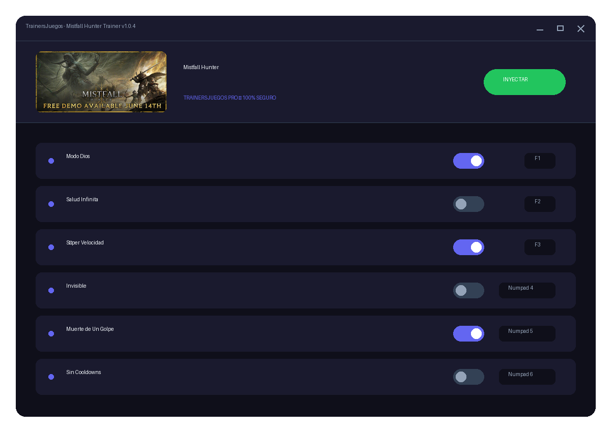 Mistfall Hunter — combate en juego