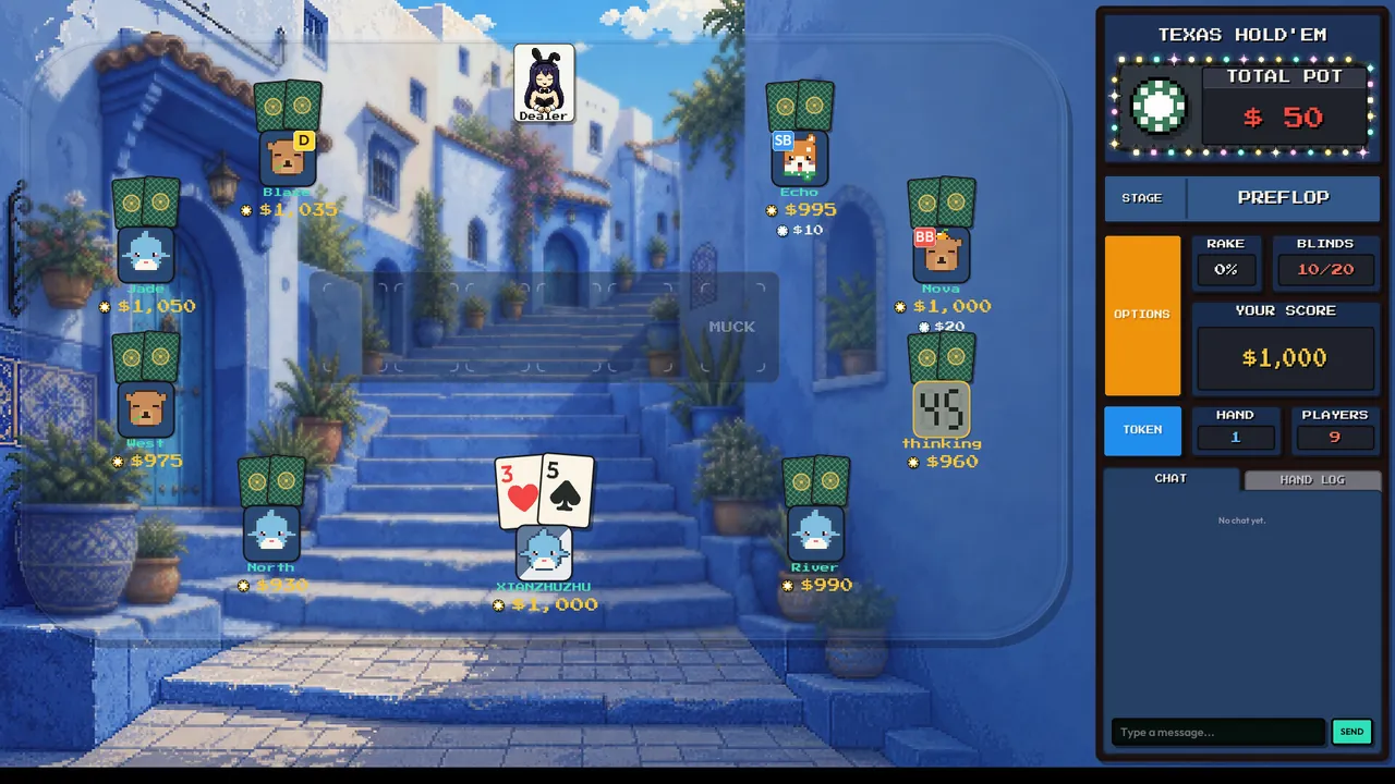 德州扑克 Pixel Texas Hold'em — combate en juego