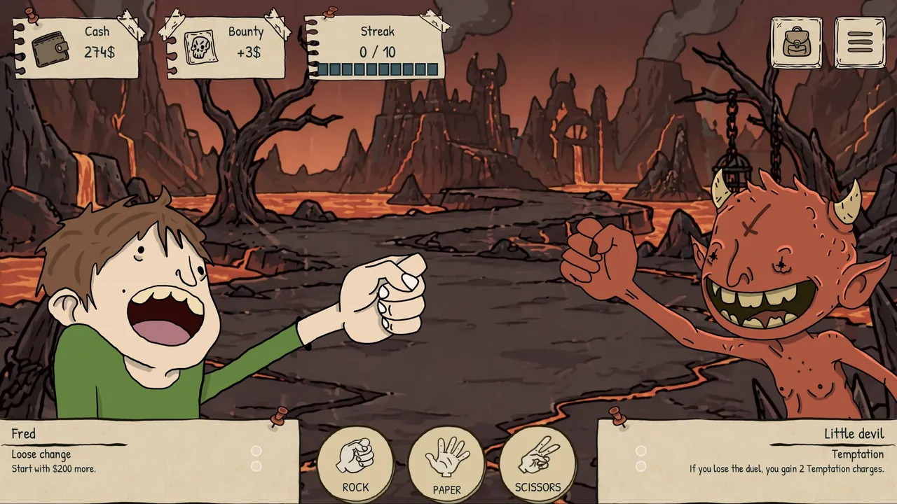 Rock,Paper,Scissors,SHOOT! — combate en juego
