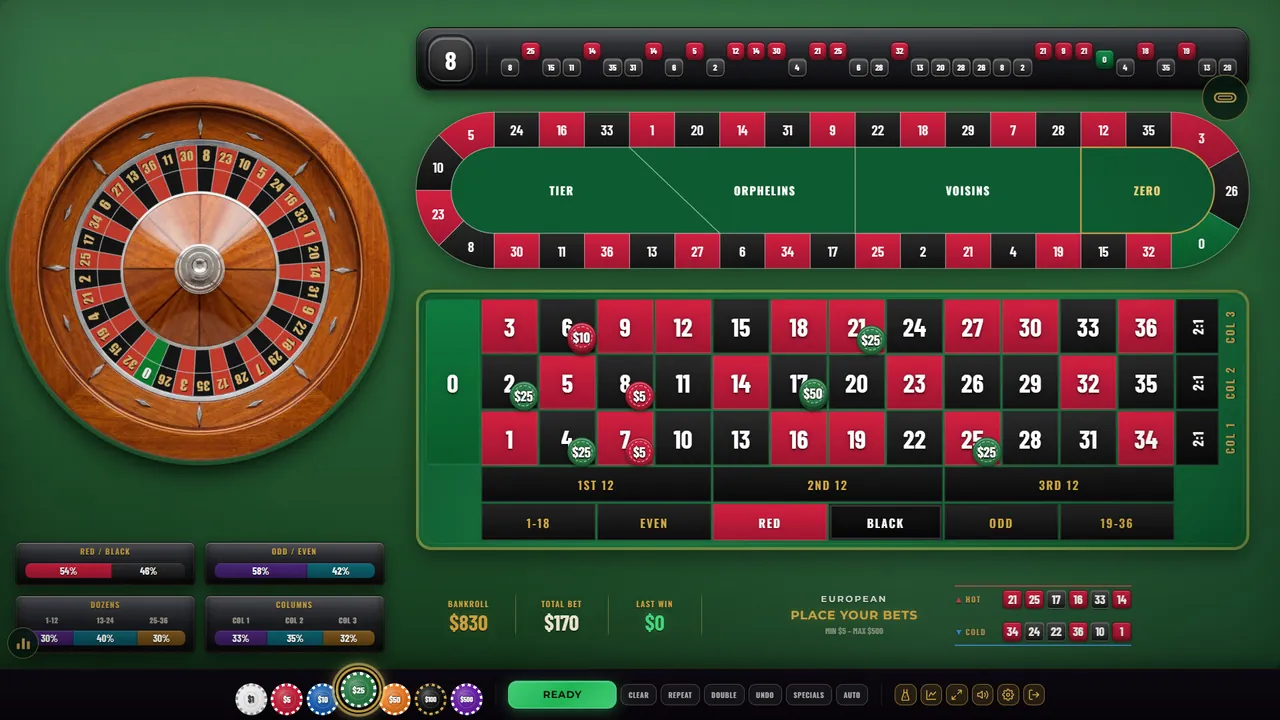 Roulette Salon - The Ultimate Casino Roulette Simulator — vista del entorno