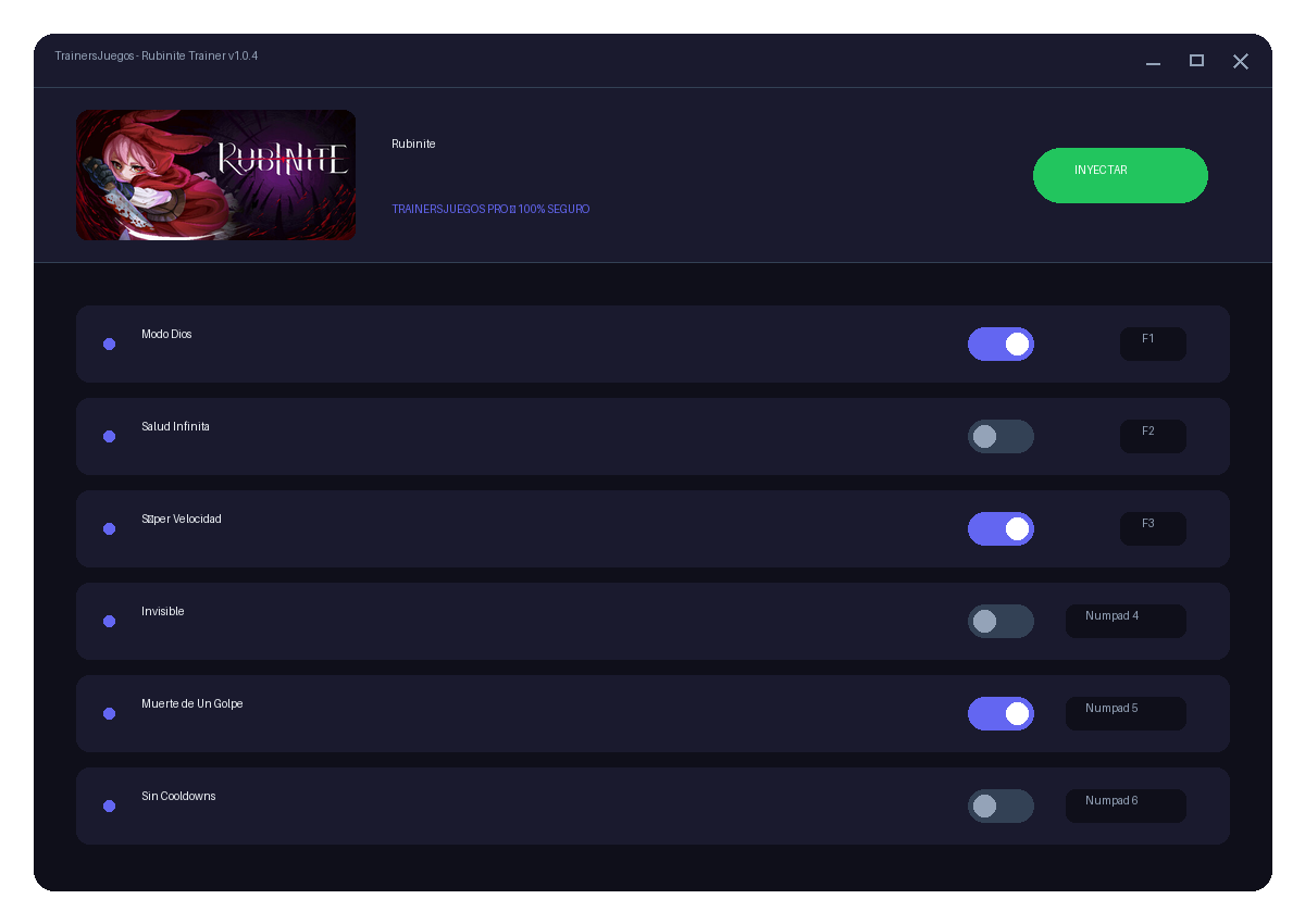 Rubinite — combate en juego