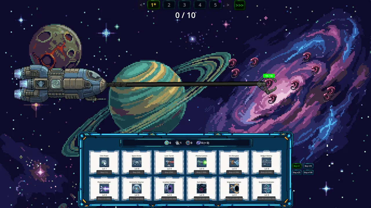 Space Fetus Attack Idle Clicker — escena de la historia