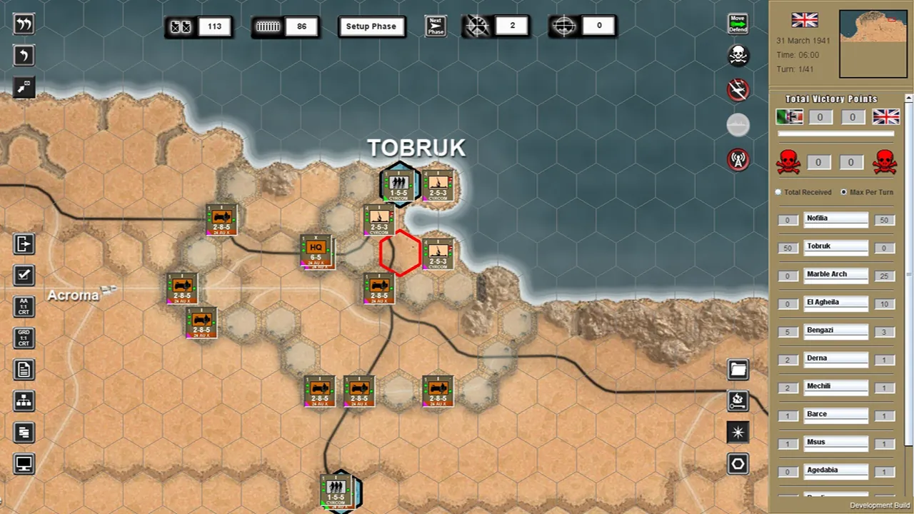WEGO World War II: Desert War — vista del entorno