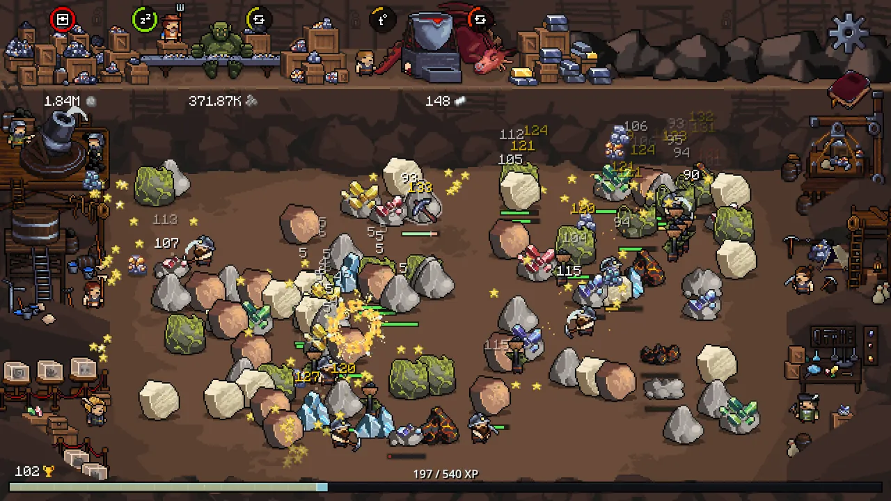 Fantasy Miner: Idle Depths — jugabilidad