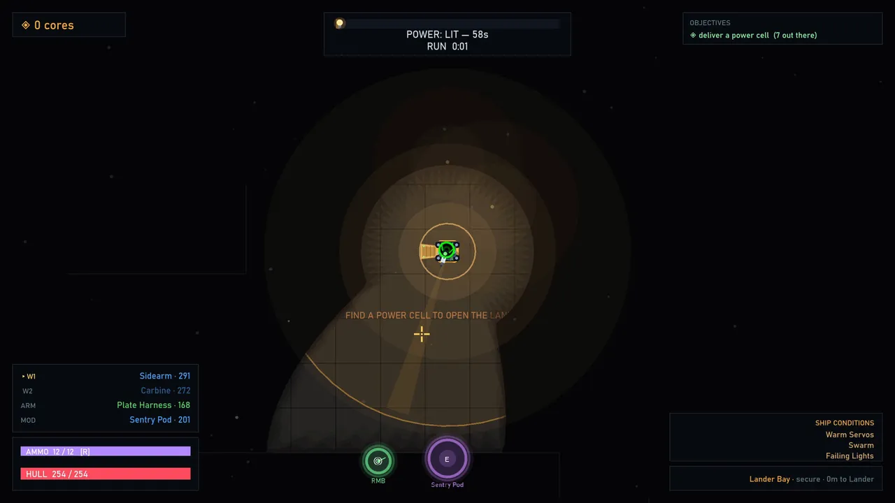 Hollow Orbit — combate en juego
