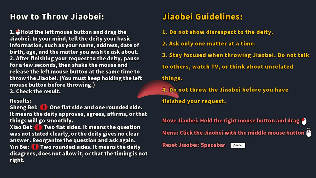 Jiaobei: Consulta a lo Divino — exploración