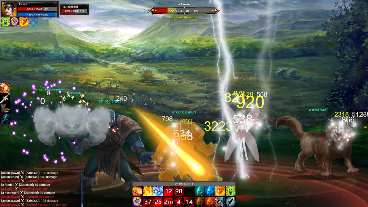 Nevergrind — combate en juego