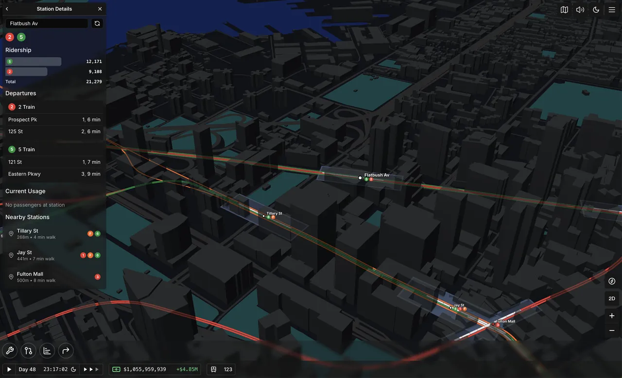Subway Builder — vista del entorno