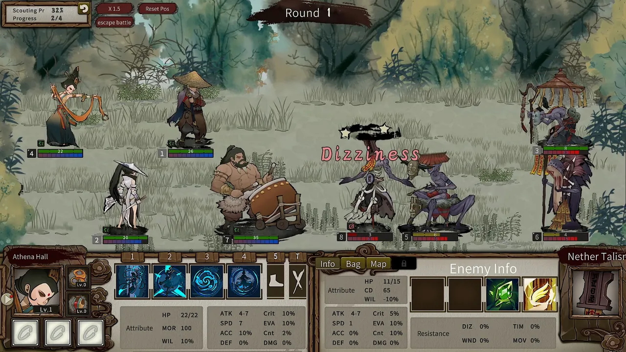 The Hidden Scrolls — combate en juego